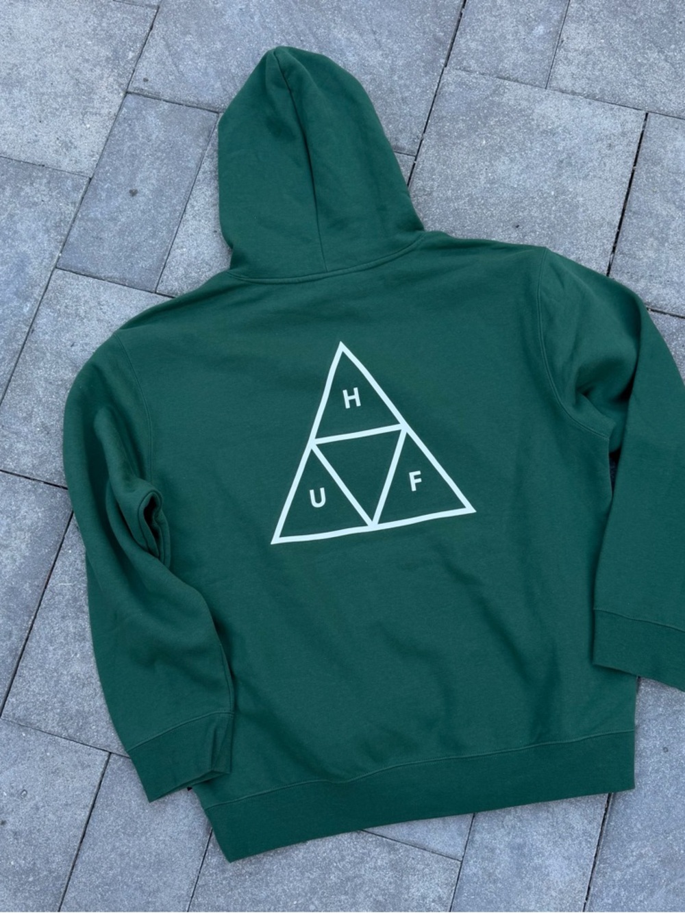 HUF Essentials Triple Triangle Hoodie Sweatshirt Men's Sz XL Forest Green